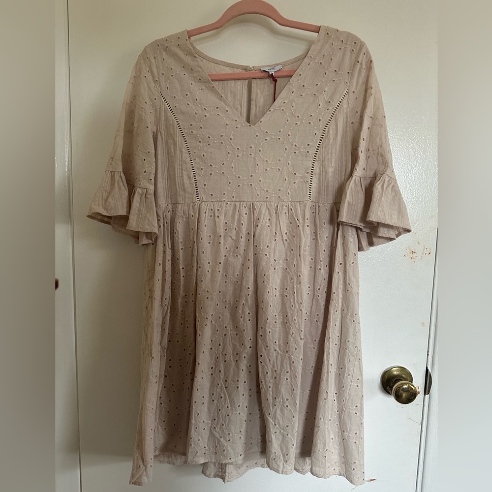 Voy Brand Off-White Folk Dress Small